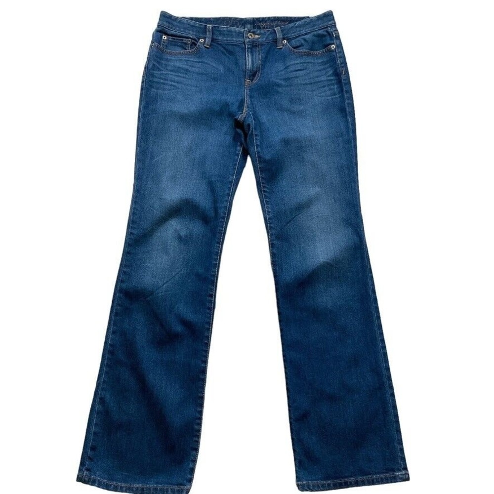 ANN TAYLOR LOFT Womens Jeans sz 8 Tall Long Dark Wash Denim Bootcut x33" Stretch